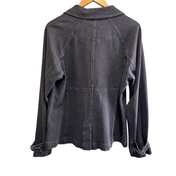 Coldwater Creek Faded Black Snap Button Down Denim Jean Jacket Size Large - Picture 12 of 13